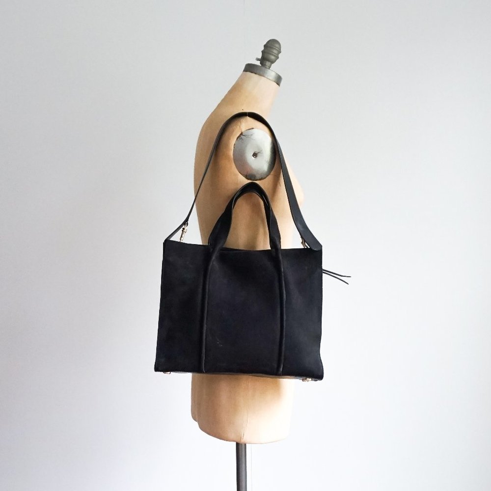 Skagen Nubuck Leather Satchel with Extra Shoulder Strap